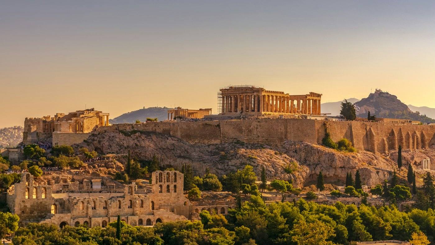 The Acropolis of Athens at golden hour