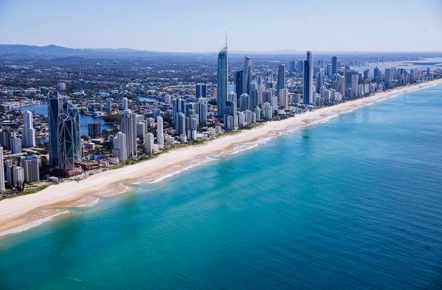 Gold Coast skyline by the sea