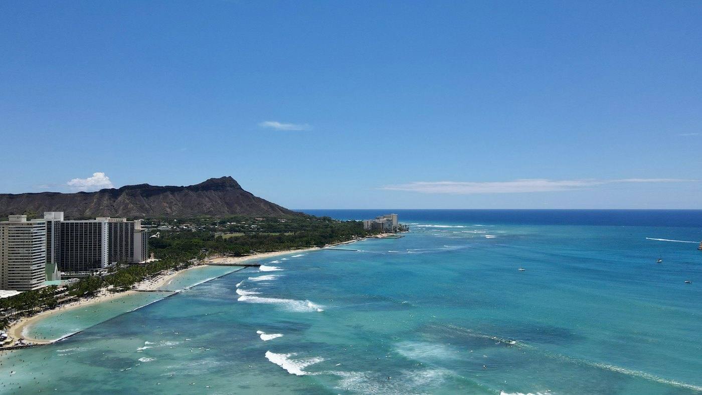Ocean and beach from Diamond Head