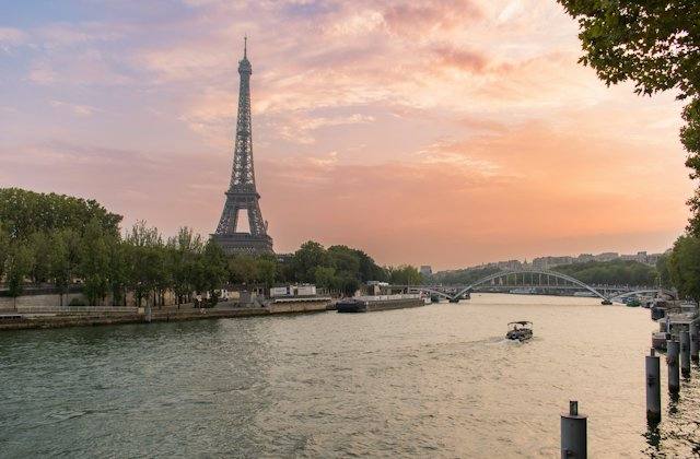 The Eiffel Tower over the city of Paris